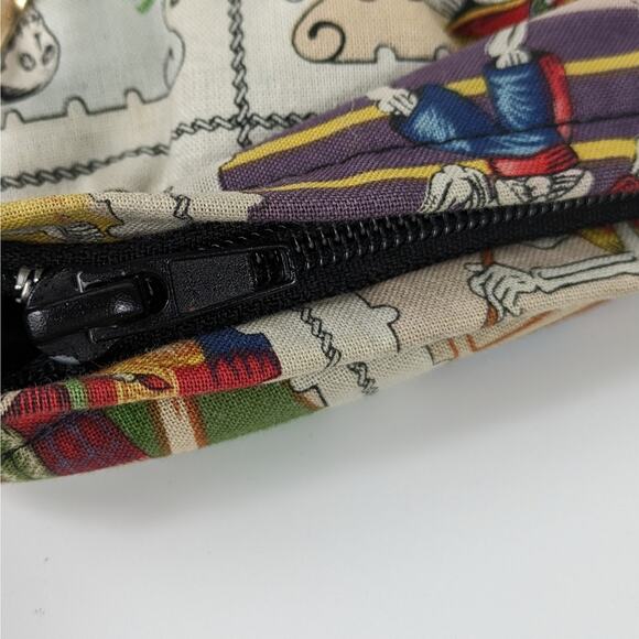 Day of Dead Bow Clutch Handmade Dia de los Muertes Purse Calacas Postage Stamp - Picture 6 of 12